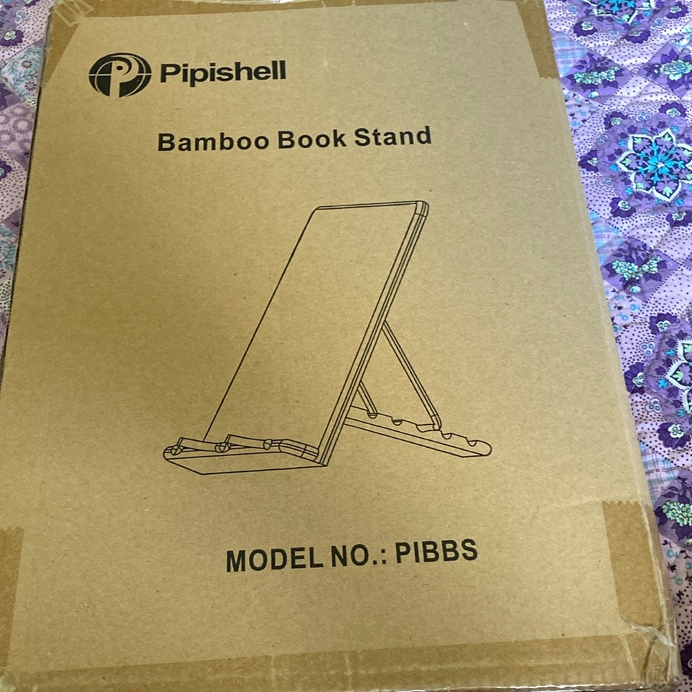 Bamboo Book Stand - Natural Brown new in box